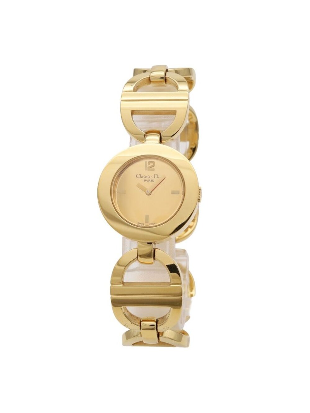 Dior Malice Round Gold Dial Quartz Watch